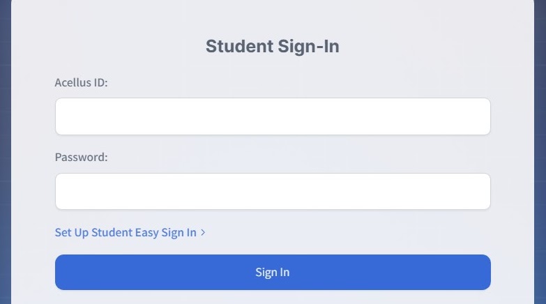Acellus Student Sign-In preview